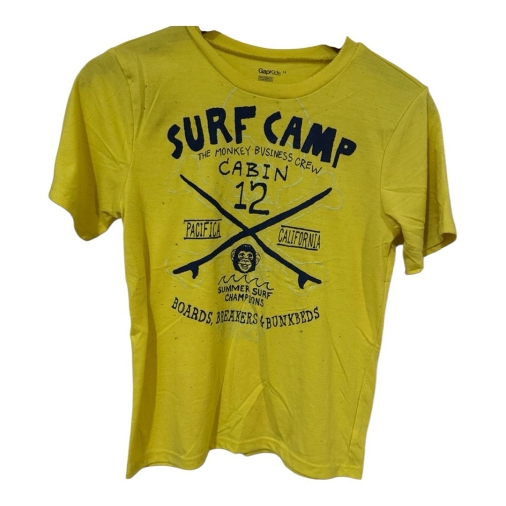 GAP Yellow Surf Camp Tee - Short Sleeve. Size Youth 14. - Picture 4 of 4